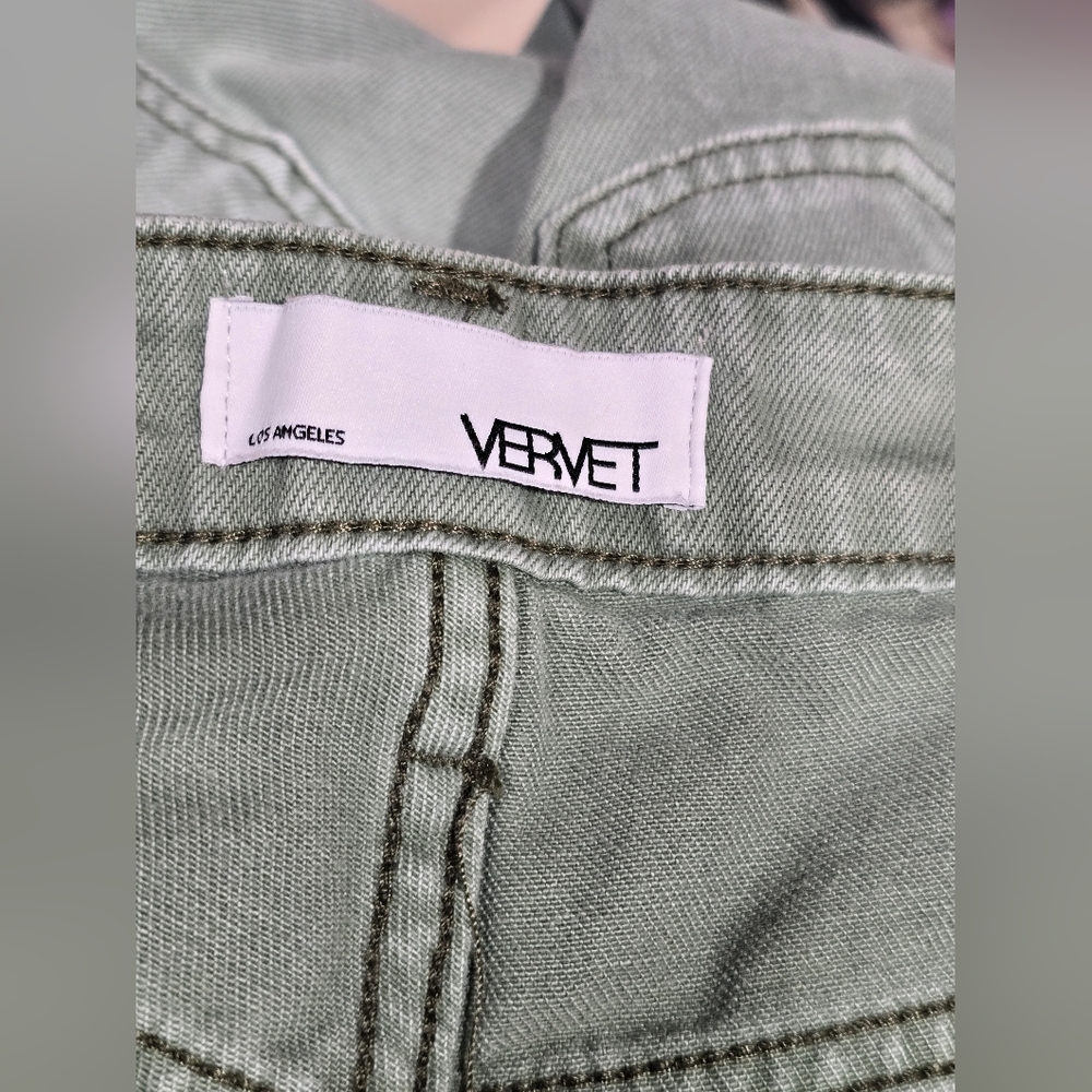 Vervet Flying By Monkey Leslie High Rise 90s Distressed Crop Flare Jeans - Picture 8 of 10